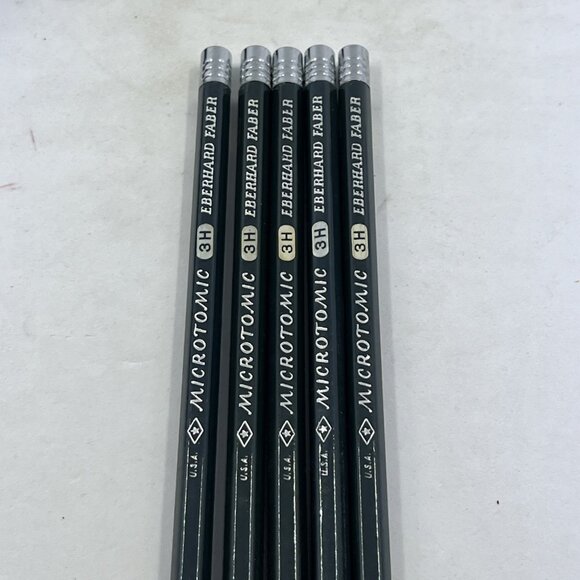 Vintage Eberhard Faber Microtomic 3H Woodclinched 600 Lot Of 5 In Plastic Case - Picture 8 of 11